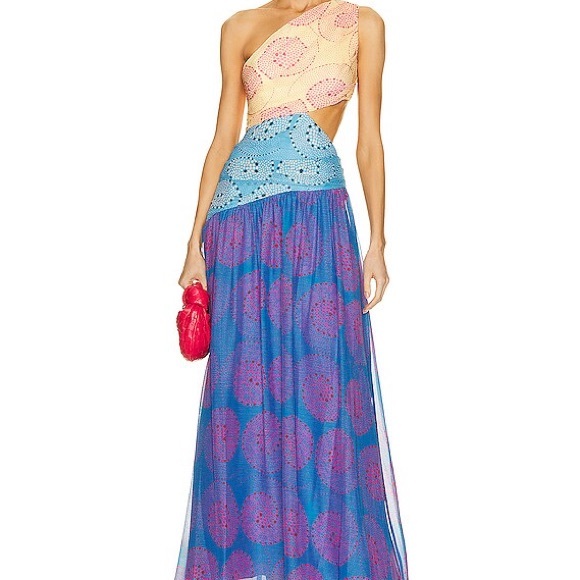 STAUD Dresses & Skirts - STAUD ASHLYN DRESS MULTI WHIRLPOOL DRESS - 8